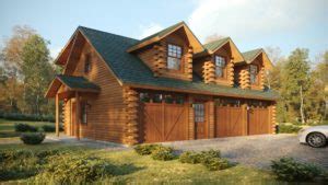 Cedar Log Garage Kits - Katahdin Cedar Log Homes