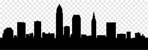 Cleveland Silhouette Skyline, Silhouette, animals, text, city png | PNGWing