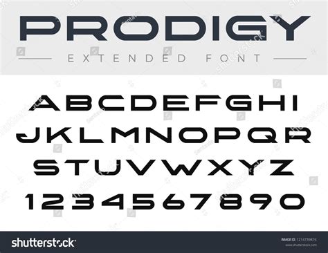 Modern Design vector linear Extended Font for Title, Header, Lettering ...