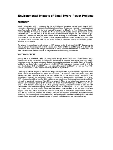 Eia Notes2 PDF | PDF | Environmental Impact Assessment | Hydroelectricity