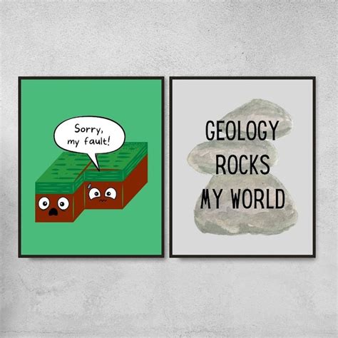 Set of 8 Funny Geology Puns and Memes Printable Posters, Geology Classroom Decor, Funny ...