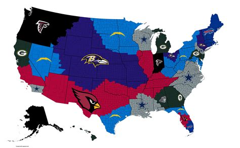 NFL Imperialism Map - Week 5, 2021 : r/nfl