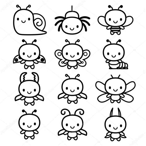 Set Of Cartoon Cute Bugs Isolated Stock Vector by ©Aratehortua 117512362