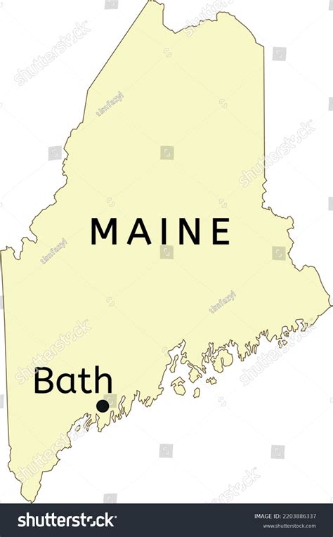 Bath City Location On Maine Map Stock Vector (Royalty Free) 2203886337 | Shutterstock