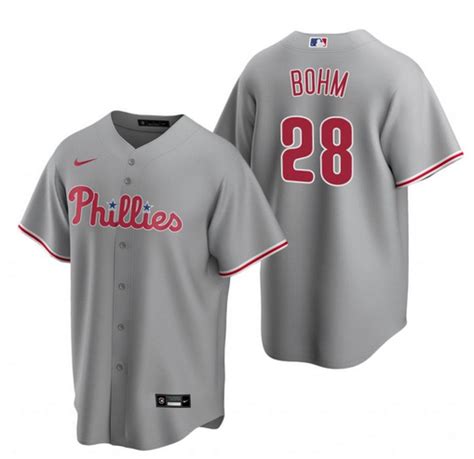 Philadelphia Phillies #28 Alec Bohm Gray Road Jersey on sale,for Cheap ...