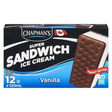 Vanilla Ice Cream Sandwich - 12 x 120 mL Box Chapman's Ice Cream