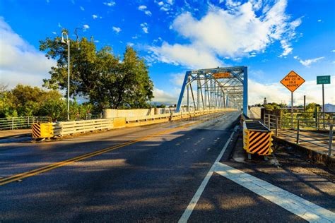 LLano Bridge with Raging Waters of the Llano River Stock Image - Image ...