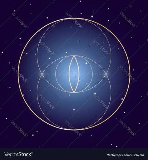 Vesica piscis symbol sacred geometry Royalty Free Vector