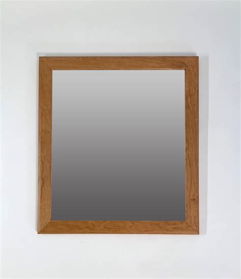 Cherry Wood Mirror With Beveled Edge - Etsy