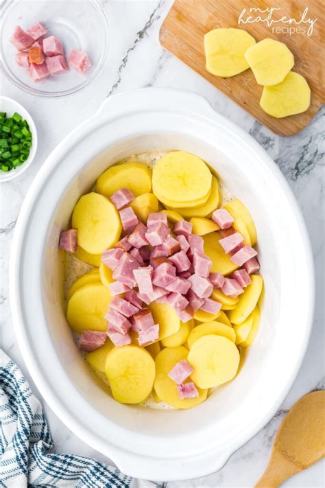 Scalloped Potatoes and Ham in the Slow Cooker - My Heavenly Recipes