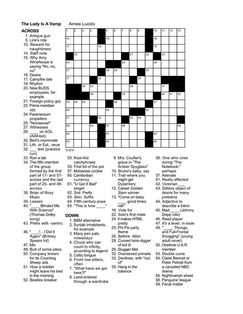 Printable Universal Crossword - Printable Crossword Puzzles