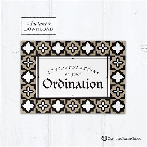 Catholic Ordination Card Priest or Deacon - Instant Download - DIY ...