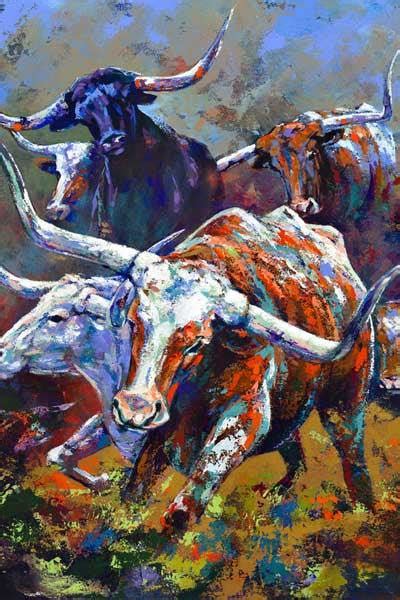 Artwork featuring Texas Longhorn Cattle by Robert Hurst – Tagged ...