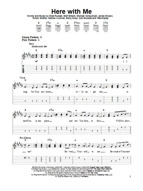 Here With Me by MercyMe - Easy Guitar Tab - Guitar Instructor