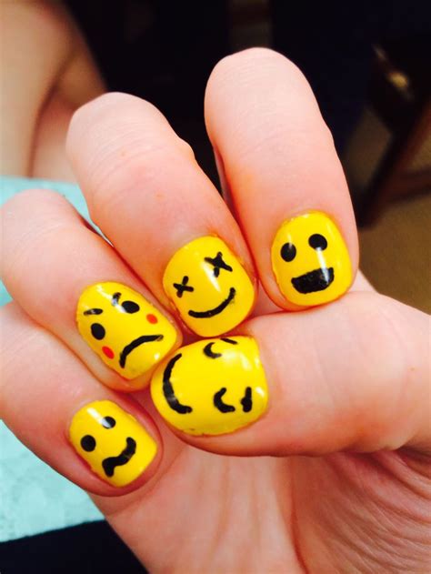 Emoji nail art the other hand | My magical nail art | Pinterest