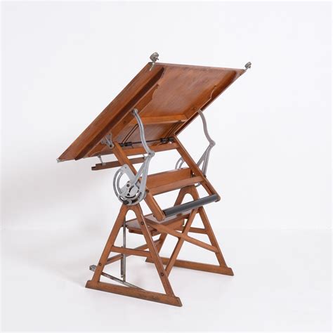 Industrial Wooden Drafting Table by Linear | #172196