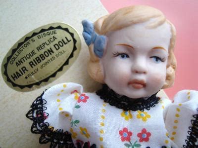 Vintage Shackman HAIR RIBBON DOLL Antique Replica Porcelain Mint in Original Box -- Antique ...