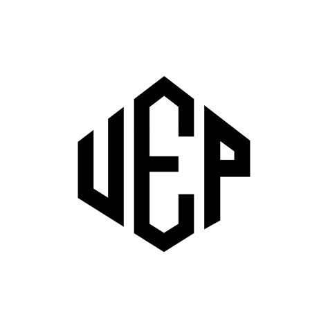 diseño de logotipo de letra uep con forma de polígono. diseño de logotipo en forma de cubo y ...