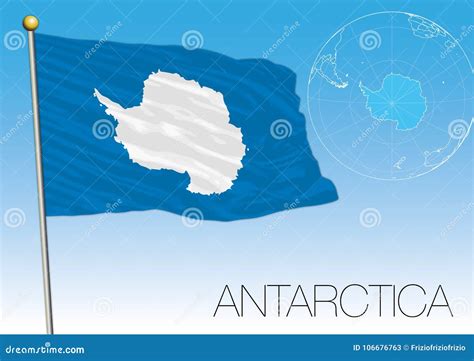 Antarctica Flag of the Territory and Map Stock Vector - Illustration of flag, coat: 106676763