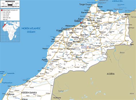 Large detailed roads map of Morocco with cities and airports | Vidiani.com | Maps of all ...