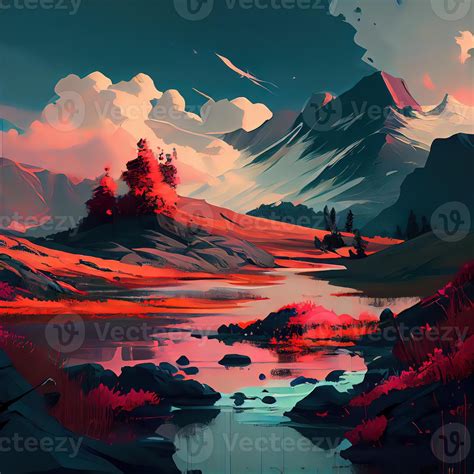 Landscape Art - Ai Generated 22416527 Stock Photo at Vecteezy