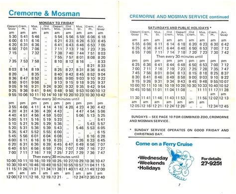 Full Sydney Ferries timetable courtesy... - Ferries of Sydney