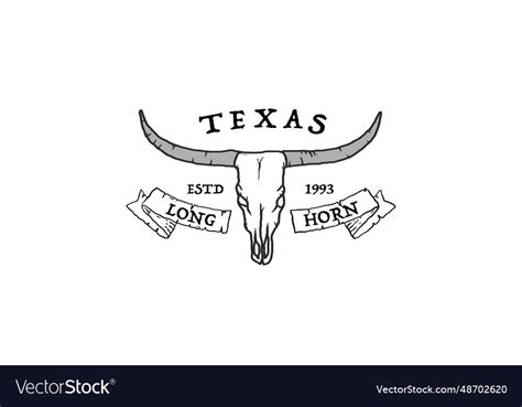 Texas longhorn country western bull cattle Vector Image