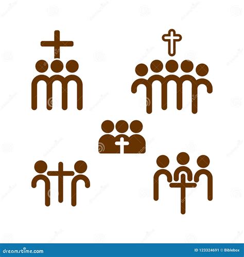 Set of Church Logo. Christian Fellowship Icon. Stock Vector - Illustration of pray, lord: 123324691