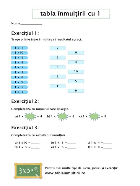 Fise de Lucru Cu Tabla Inmultirii | PDF