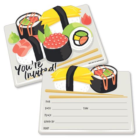 Sushi Party Invitations | Big dot of happiness, Japanese party, Japanese theme parties