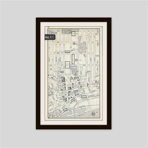 Akron Ohio Map, Vintage Map, City Map, Street Map, 1950s, 2 Sided, Albany New York Map, Black ...