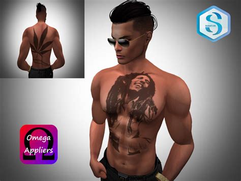 Second Life Marketplace - Tattoo Bob Marley Omega Applier Compatible ...