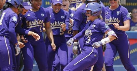 Husky softball team starts Women’s College World Series off with a critical win over Utah ...