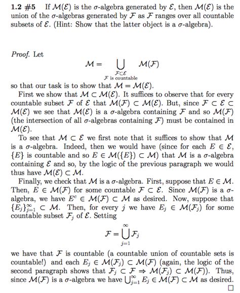 measure theory - On $\sigma$-algebra generated by $\mathcal{E}$ - Mathematics Stack Exchange