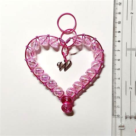 Personalised Love Heart Hanging Decoration Wire... - Folksy