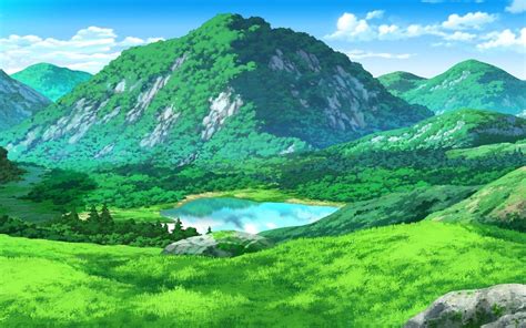 🔥 Green Mountain Anime Field Background HD Download | CBEditz