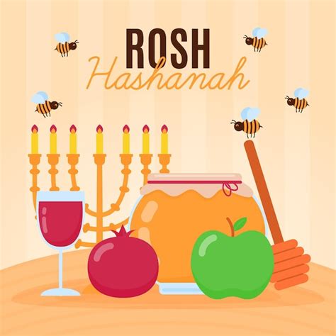 Free Vector | Rosh hashanah illustration