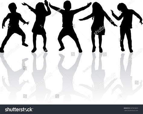 Dancing Silhouettes Children Stock Vector (Royalty Free) 367823825 ...