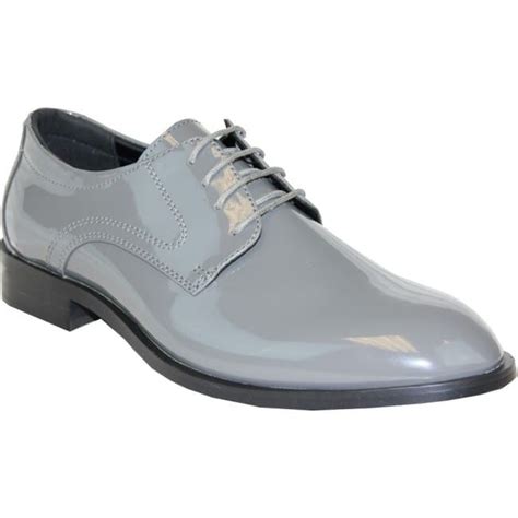 Tuxedo Shoes Grey Patent Leather Men made Material Tuxedo Shoes