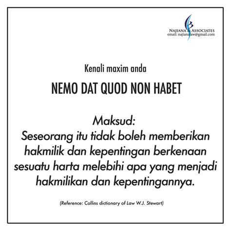 KNOW YOUR MAXIM | Nemo Dat Quod Non Habet – Najiana & Associates