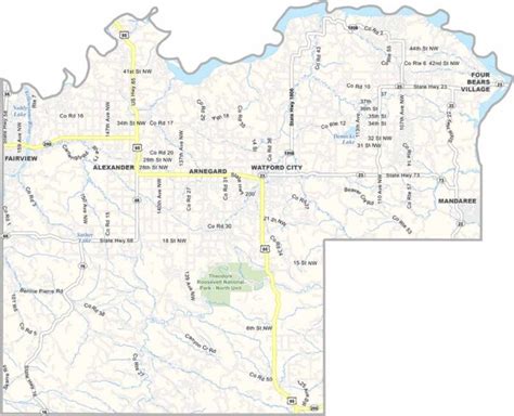 McKenzie County Map, North Dakota - US County Maps