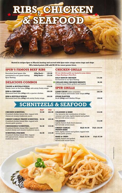 Spur Steak Ranches Menu Prices & Specials