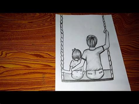 brother and sister drawing || simple and easy drawing of a brother and sister - YouTube