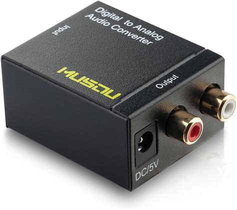 Amazon.com: Musou Digital Optical Coax to Analog RCA Audio Converter ...