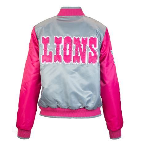 Women's Detroit Lions Starter Jacket - Pink/Grey - Mr. Alan's