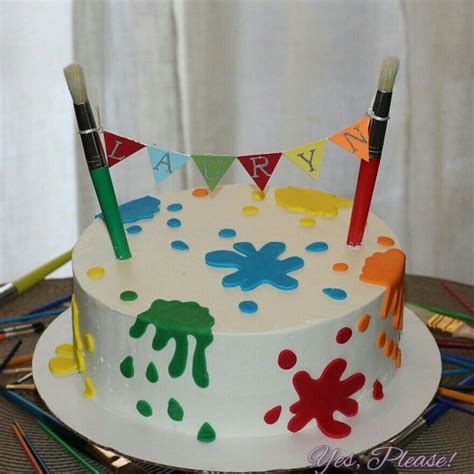 Artist theme birthday party paint splat cake | Art birthday cake, Themed birthday cakes ...