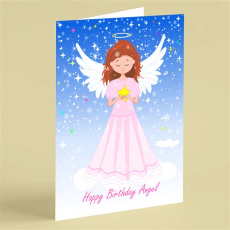 Angel birthday card - Beebooh