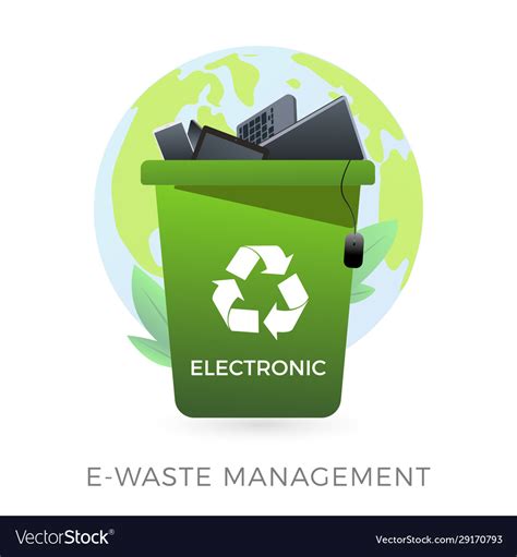 E-waste management concept - waste recycle Vector Image