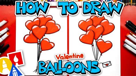 How To Draw Valentine's Day Balloons - YouTube