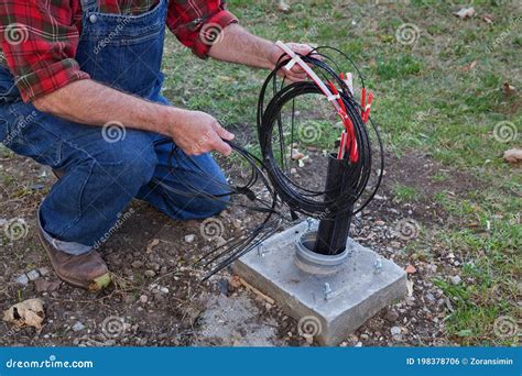 Fiber Optic Cable Lines Installation at Street Stock Photo - Image of ...